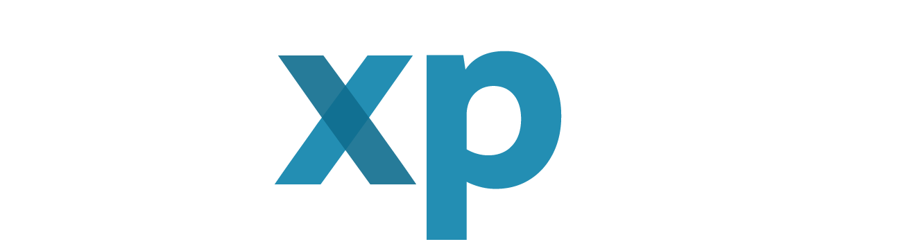 Nexplay logo - White XP letters with 3D effect